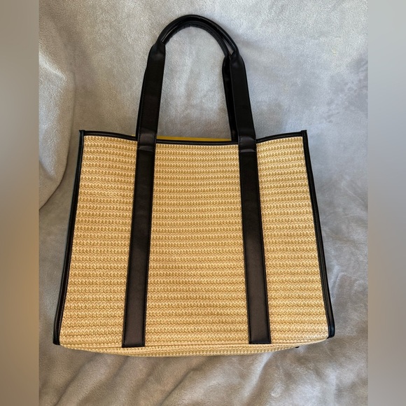 Tan Woven Tote Bag or Computer Bag - Picture 2 of 6